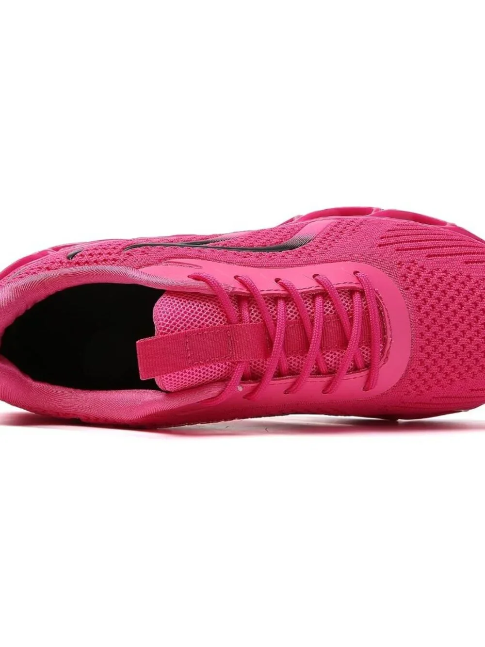 Women's Rose Red Mesh Sneakers Athletic Running Walking Shoes Lace-up